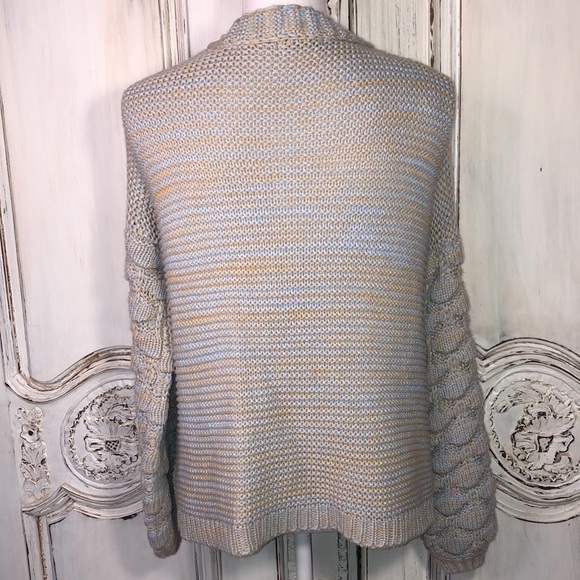 Nikkak Spaced Dyed Yarn Long Ballon Sleeve Cardigan Sweater Size M - Picture 5 of 9